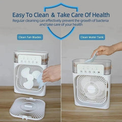 Portable Air Conditioners - Small AC Quiet Personal Air Cooler, USB Powered Mini Desktop Cooling Misting Fan, 1 | 2 | 3 Timer 3 Smart Speeds, 360°Adjustment Office, Home, Room, Carved Design MULTI GenzVybs