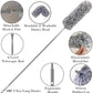 Upgraded Long Handle Microfiber Feather Ceiling Duster for Dust Cleaning Extendable Pole 30-100 Inch for Cleaning High Cobweb Stick High Ceiling Fan - Stainless Steel,Grey GenzVybs