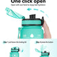 Motivational Fitness Sports Water Bottle Leakproof BPA-Free with Time Marker 1000 ml Bottle Pack of 2, Multicolor, Silicone GenzVybs