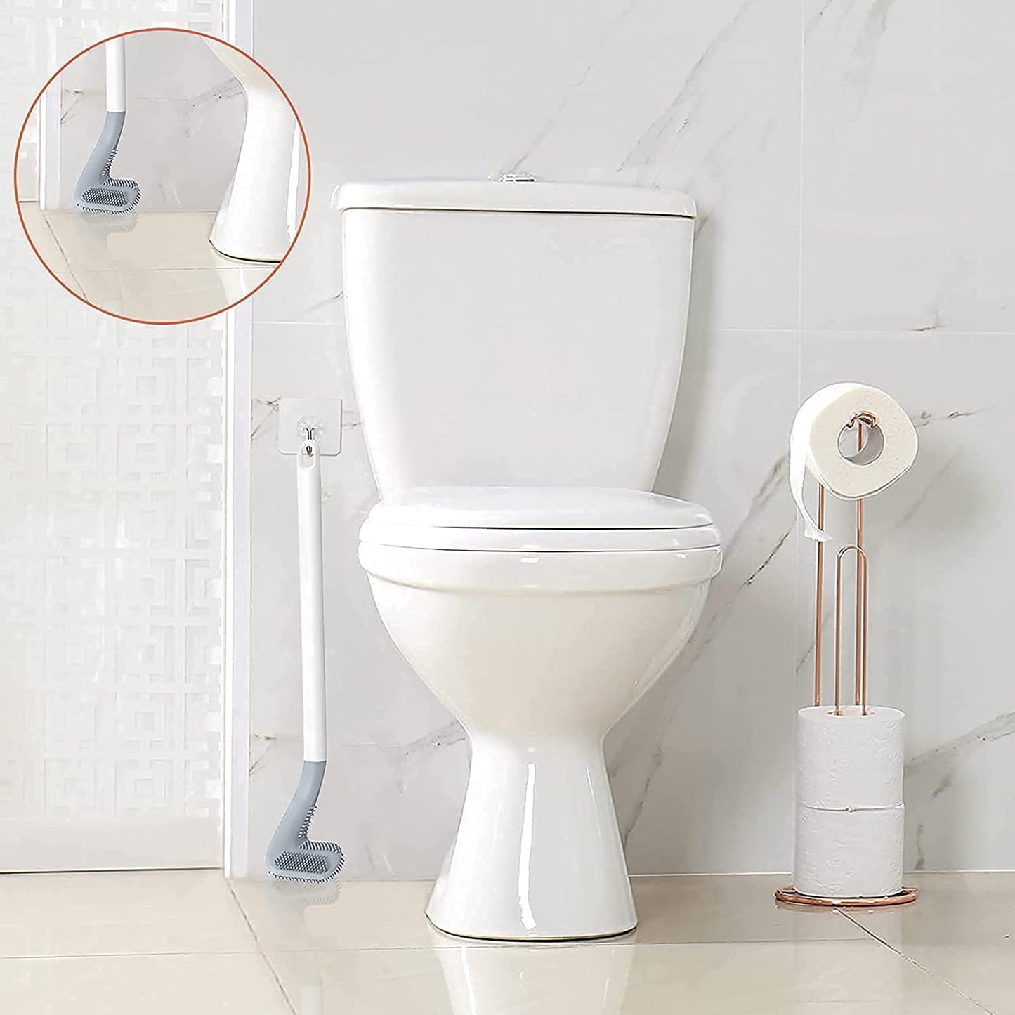 Toilet Cleaning Brush Golf Brush, Hockey Toilet Brush, Toilet Brush for Western and Indian Toilet, Bathroom Brush for Toilet Cleaner for Home Kitchen Accessories Items New GenzVybs