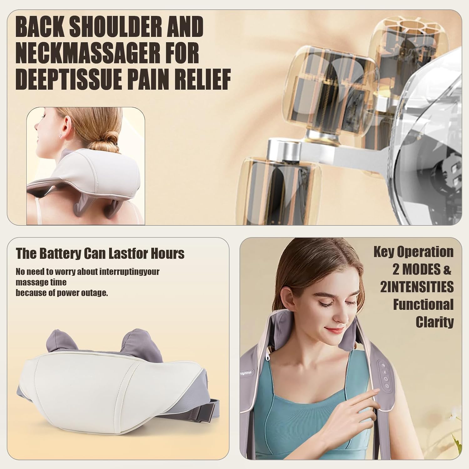 Neck Electric Massager U-Shaped with Vibration for Neck Pain Relief, Cervical, Memory Foam GenzVybs